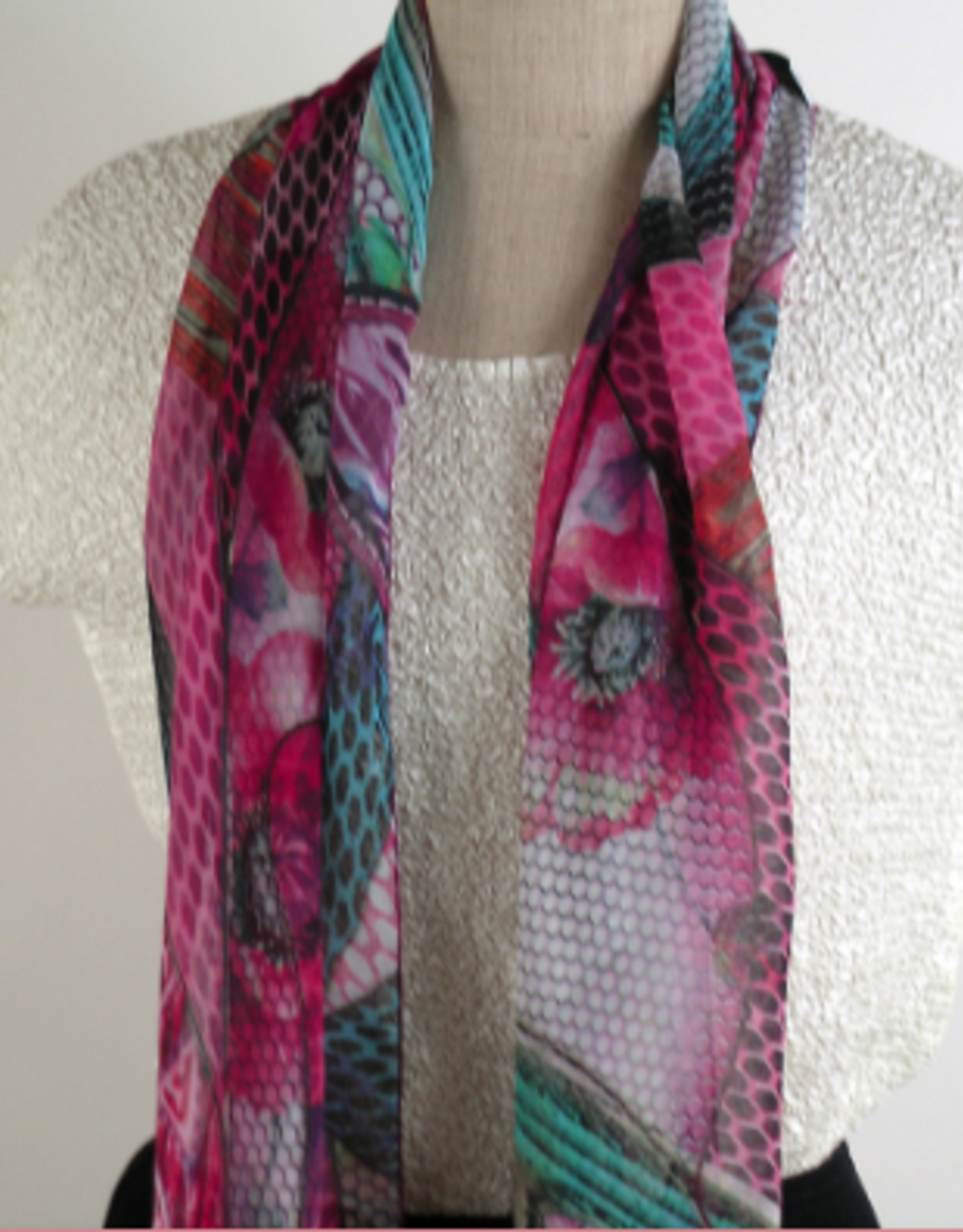 Mademoiselle Inc Mademoiselle M60-794 Abstract Floral Scarf