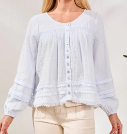 Tribal Tribal Saltwater Crinkled Gauze Fabric  L/S Top