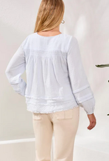 Tribal Tribal Saltwater Crinkled Gauze Fabric  L/S Top