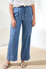 Tribal Tribal Seaside Blue Light Weight Cargo Denim Jogger