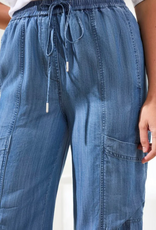 Tribal Tribal Seaside Blue Light Weight Cargo Denim Jogger