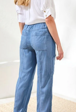 Tribal Tribal Seaside Blue Light Weight Cargo Denim Jogger