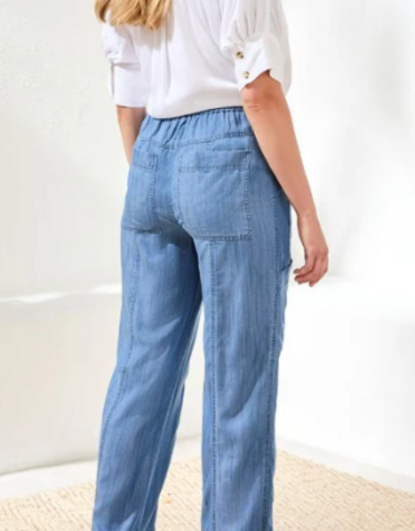 Tribal Tribal Seaside Blue Light Weight Cargo Denim Jogger