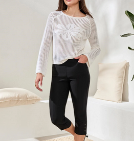 Tribal Tribal Black Flatten It Capri w/Snap