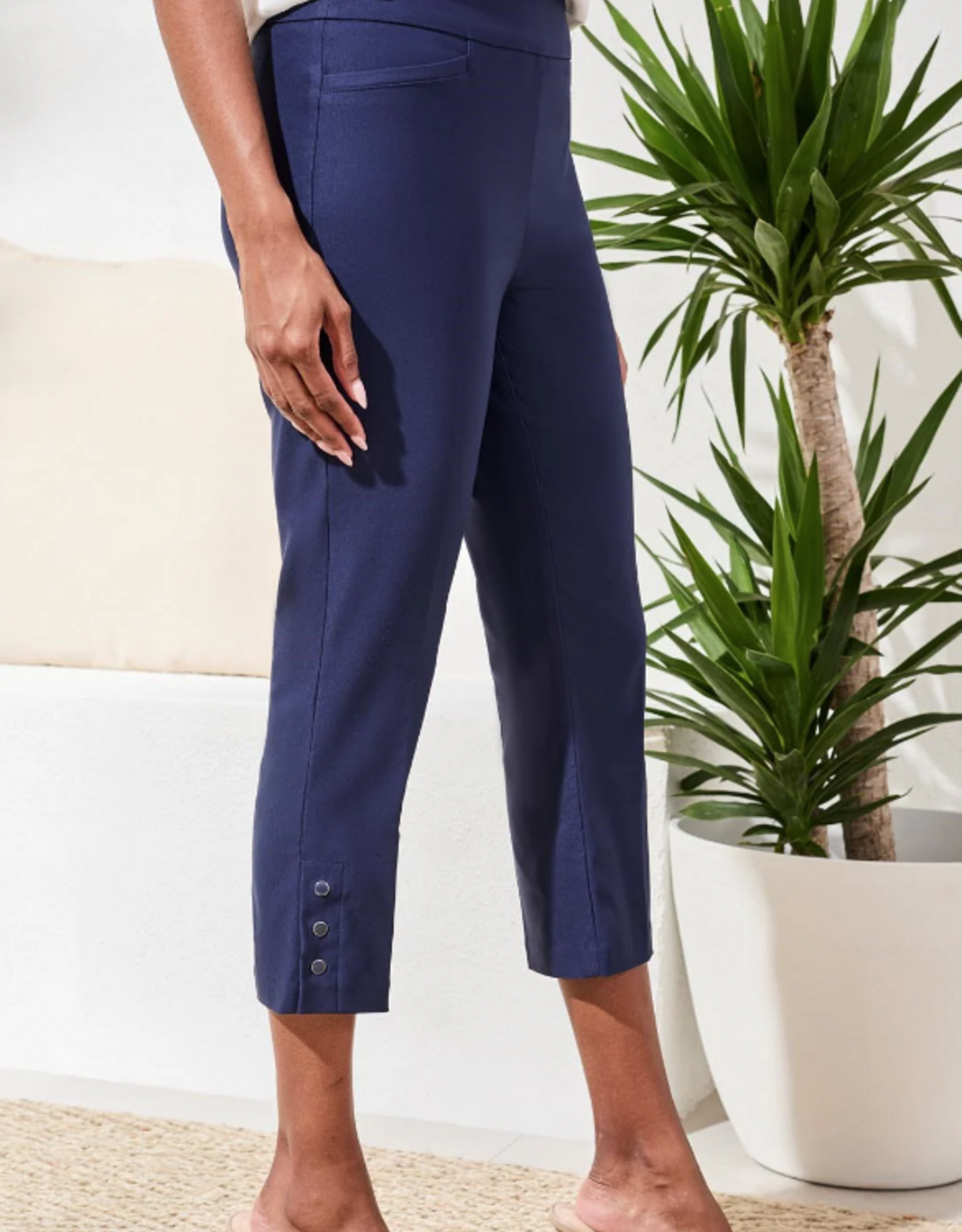 Tribal Tribal 3012O Jet Blue Flatten It Capri w/Snap