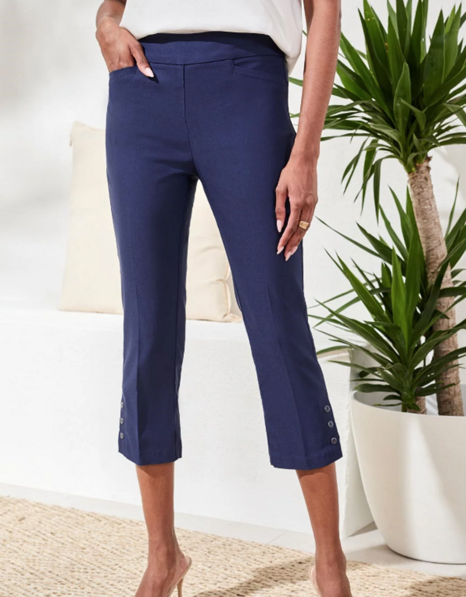 Tribal Tribal 3012O Jet Blue Flatten It Capri w/Snap