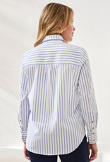 Tribal Tribal Turkish Sea  Striped  Seersucker L/S Button Up Top
