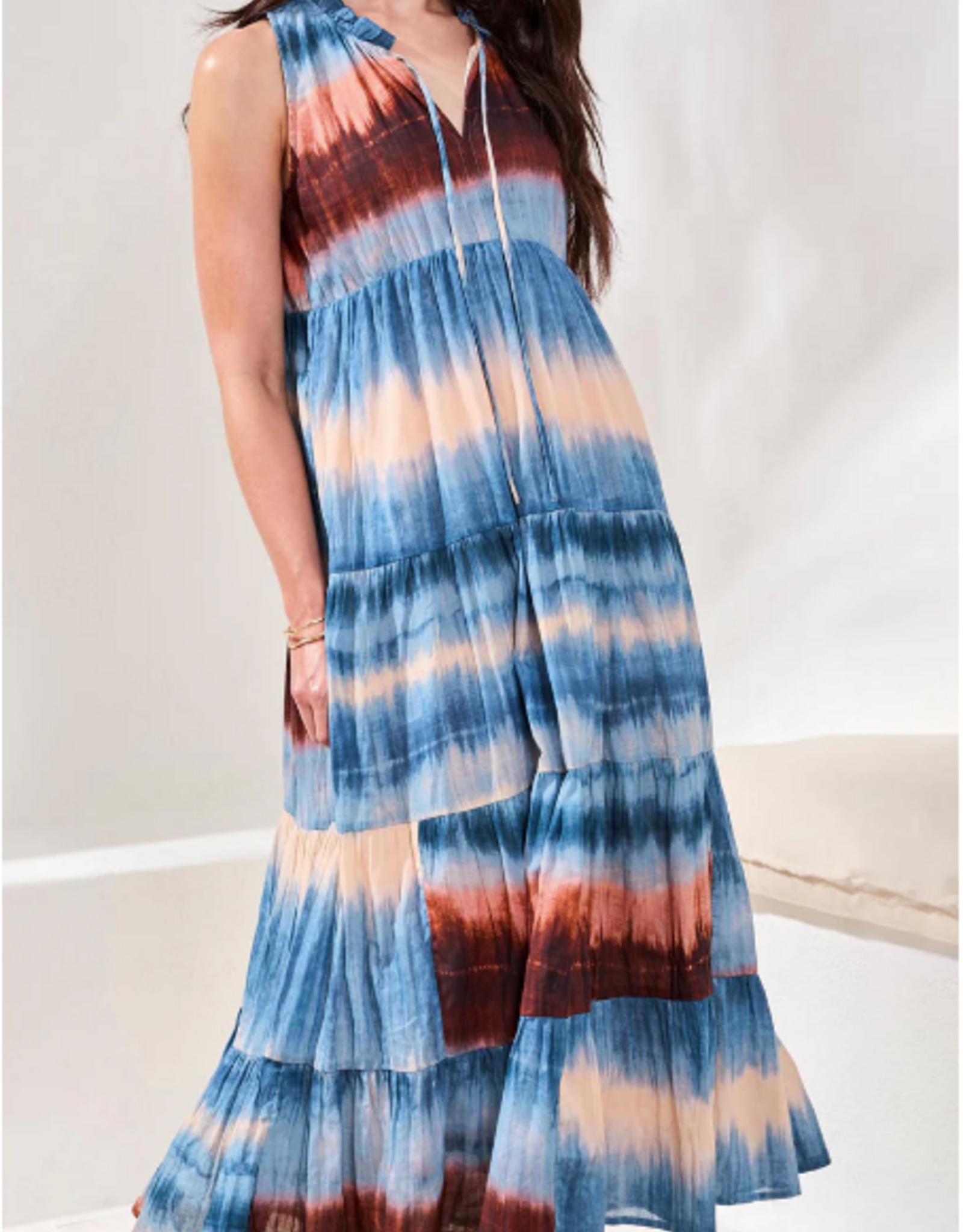 Tribal Tribal Ombre  Printed Sleeveless  Maxi Dress