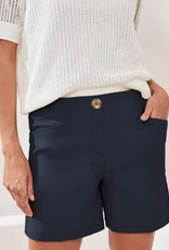 Tribal Tribal Jet Blue Flatten It® Button-Front Pull-On Shorts