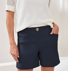 Tribal Tribal Jet Blue Flatten It® Button-Front Pull-On Shorts