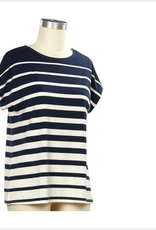 N Touch N Touch Phantom Ink White Round Neck S/S Petite Top