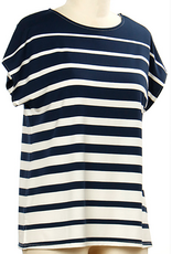 N Touch N Touch Phantom Ink White Round Neck S/S Petite Top