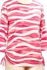 N Touch N Touch Pink Breelynn Print Stripe  3/4 Sleeve Petite Top