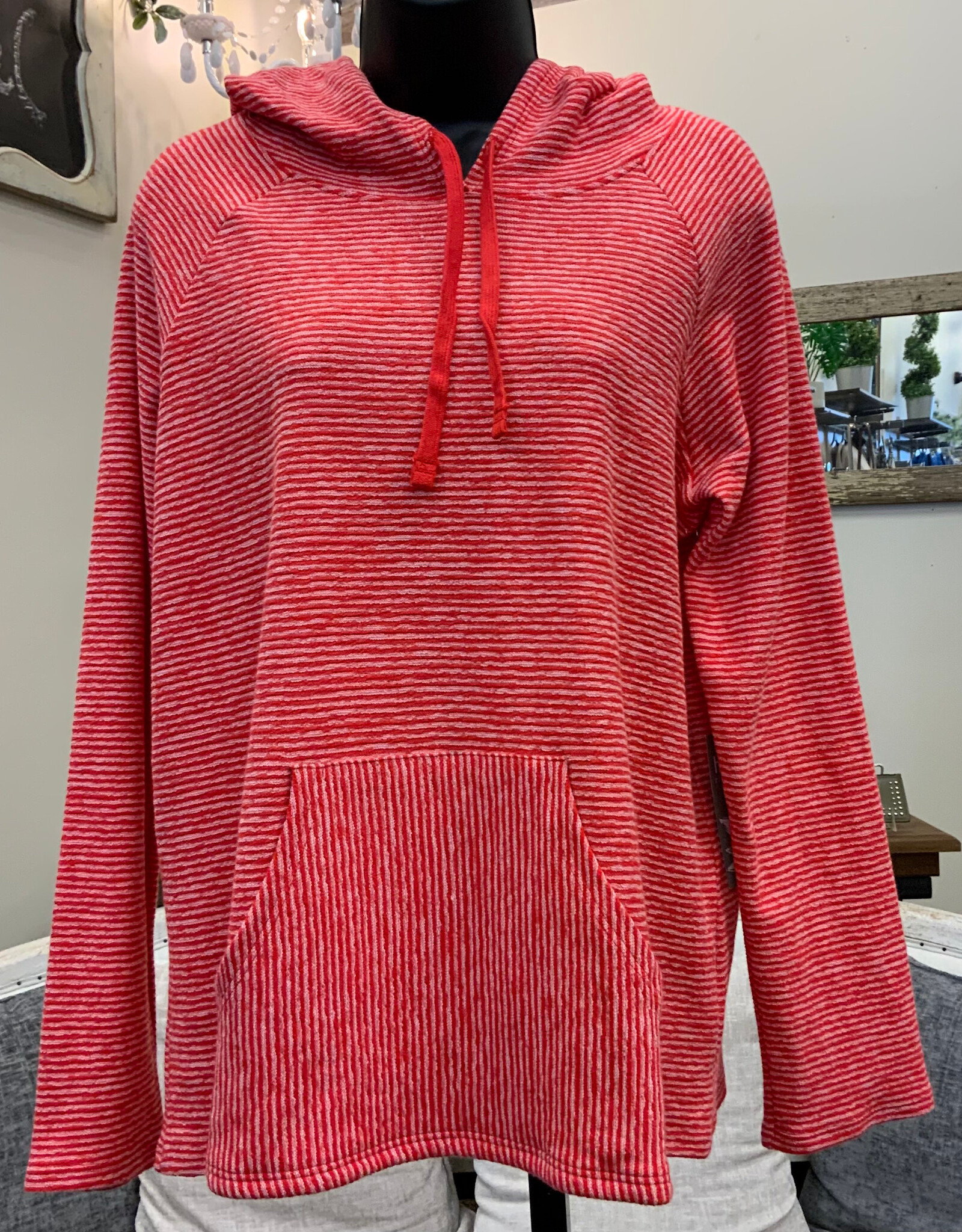 Habitat HabitatTomato Sunrise  Hooded Long Sleeve Top