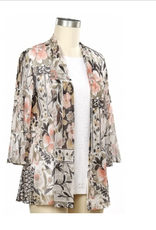 N Touch N Touch Neutral Epic Peach Open Front 3/4 Sleeve Mesh Cardigan