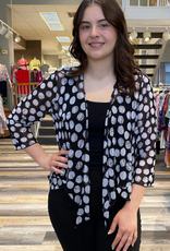 Creation Creation A357-J7 Black/White Dot Print 3/4 Sleeve Mesh Bolero