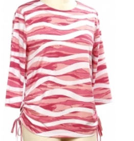 N Touch N Touch Pink Breelynn Print Stripe  3/4 Sleeve Top