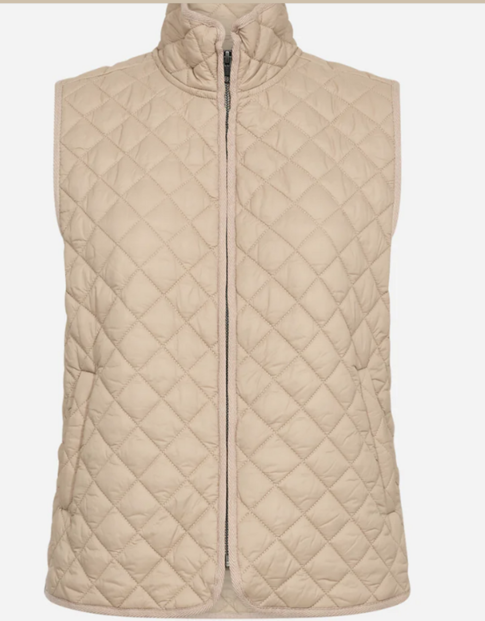 Soya Concept SOYACOCONCEPT  Camel Light Weight Quilted Zip Up Vest