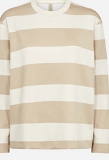 Soya Concept SOYACOCONCEPT  Sand  Stripe Round Neck Long Sleeve Top