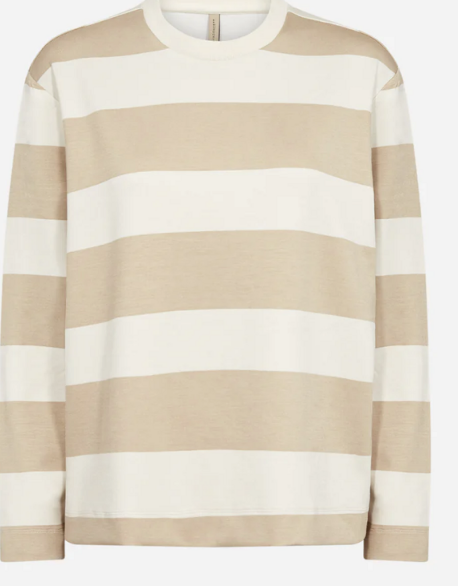 Soya Concept SOYACOCONCEPT  Sand  Stripe Round Neck Long Sleeve Top
