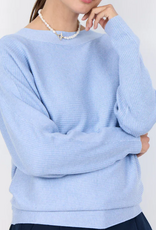 Soya Concept SOYACOCONCEPT  Light Blue Round Neck Long Sleeve Top