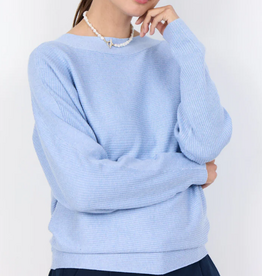 Soya Concept SOYACOCONCEPT  Light Blue Round Neck Long Sleeve Top