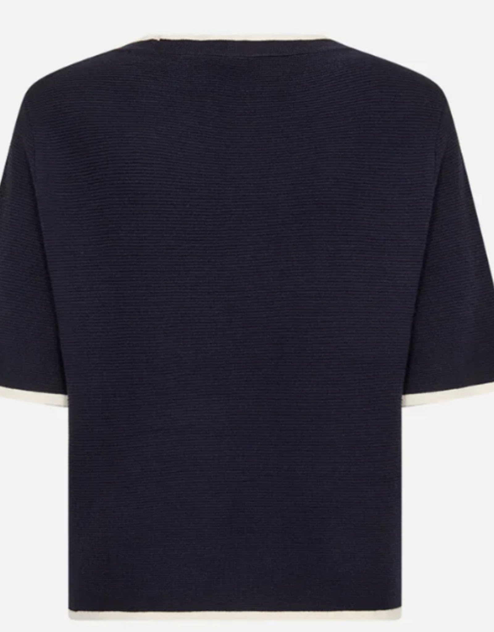 Soya Concept SOYACOCONCEPT  Navy Round Neck Contrast Trim S/S Top
