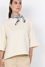 Soya Concept SOYACOCONCEPT Cream High Round Neck 3/4 Sleeve Top