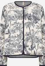Soya Concept SOYACOCONCEPT  Navy Botanical Print Snap Front L/S Jacket