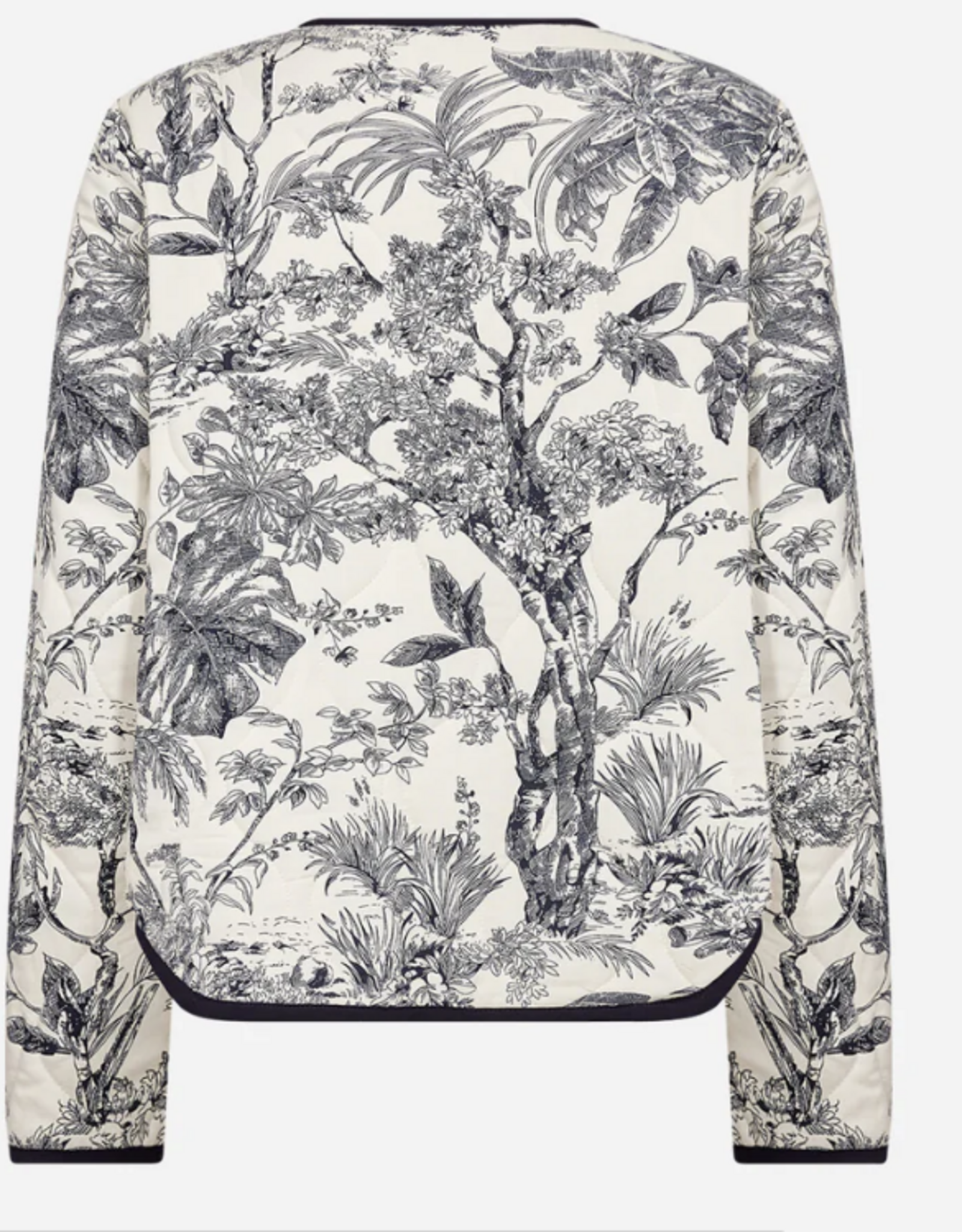 Soya Concept SOYACOCONCEPT  Navy Botanical Print Snap Front L/S Jacket