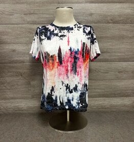 Picadilly Picadilly  Hibiscus Multi Print Round neck Short Sleeve Top