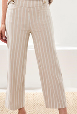 Tribal Tribal Beach Bengaline Stripe Pull On  Capri Pant