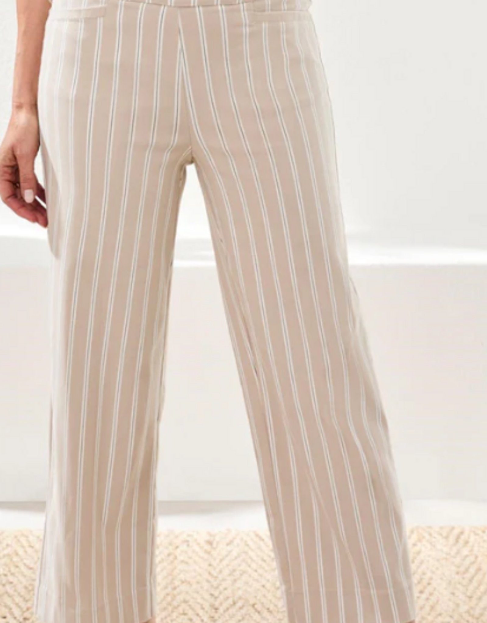 Tribal Tribal Beach Bengaline Stripe Pull On  Capri Pant