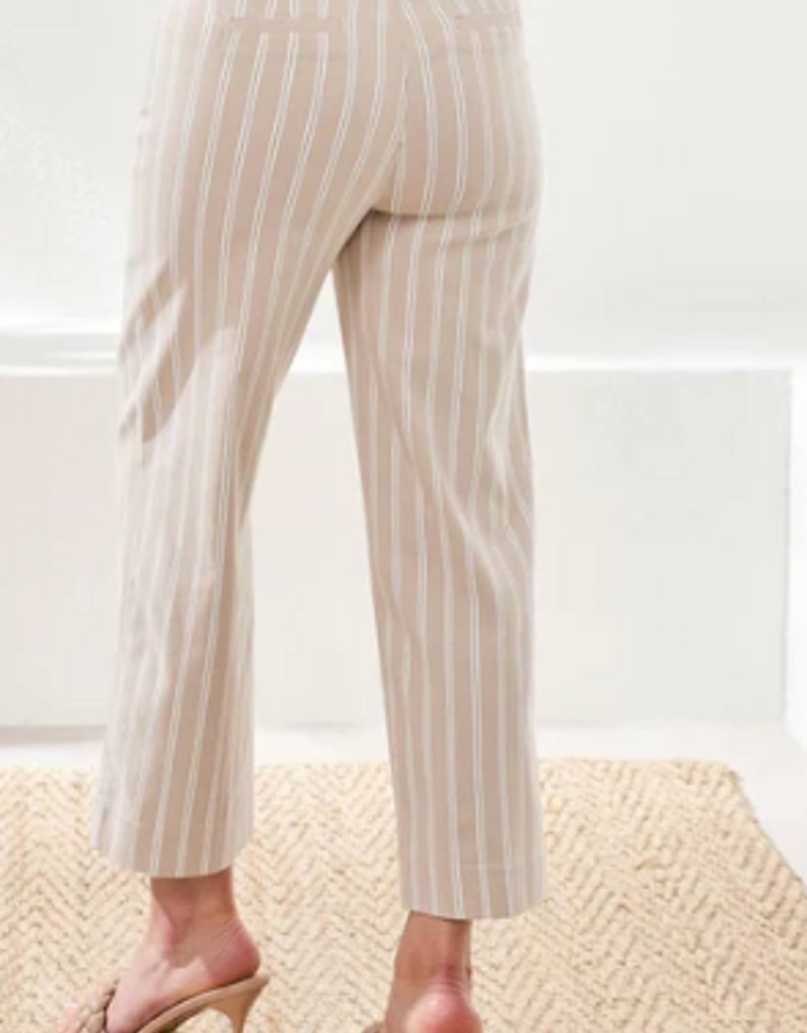 Tribal Tribal Beach Bengaline Stripe Pull On  Capri Pant