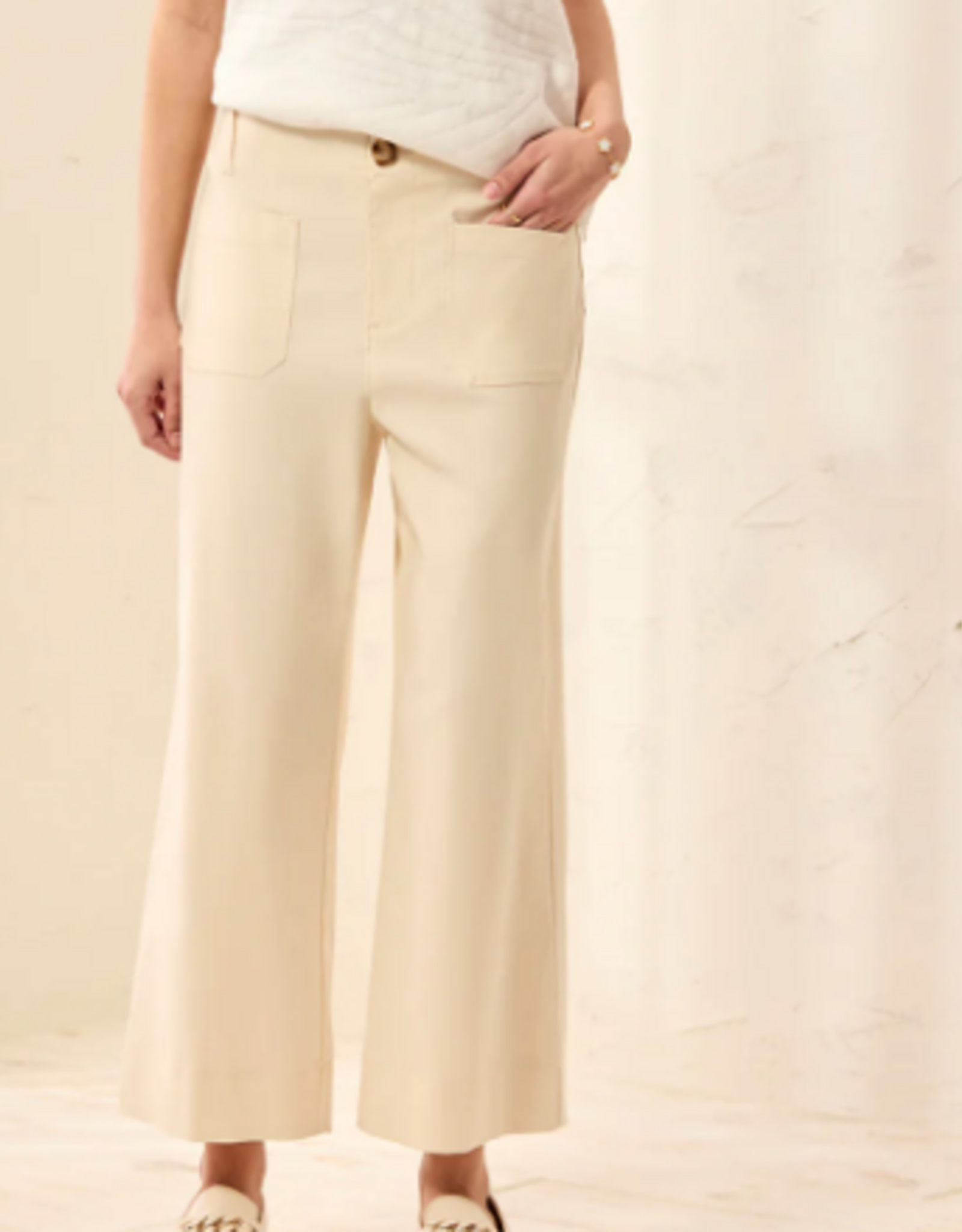 Tribal Tribal 3091O  Canvas Signature Stretch Twill Button Front Ankle Pant