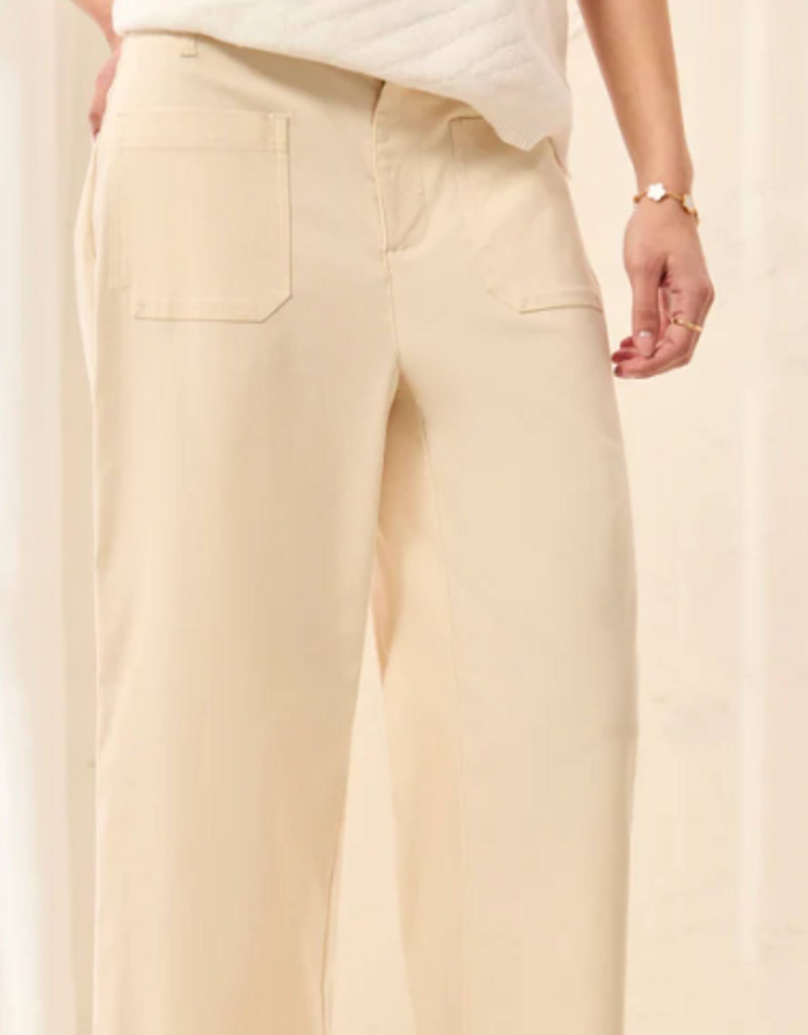 Tribal Tribal 3091O  Canvas Signature Stretch Twill Button Front Ankle Pant