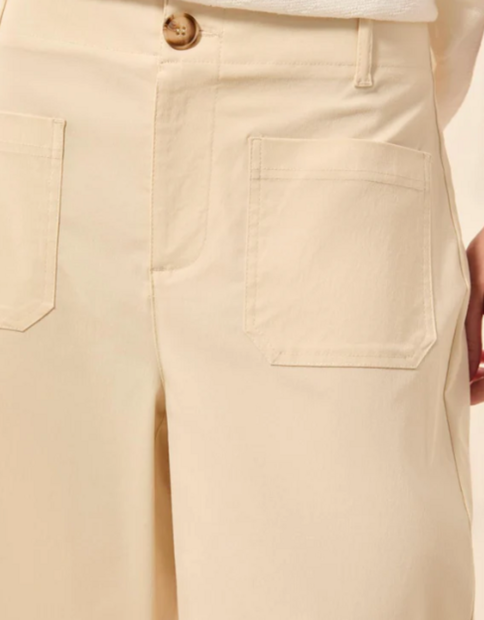 Tribal Tribal 3091O  Canvas Signature Stretch Twill Button Front Ankle Pant