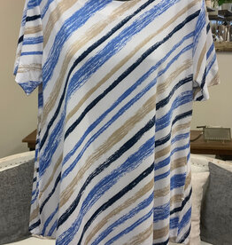 N Touch N Touch Fresco Blue Khaki Round Neck S/S Petite Top