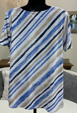 N Touch N Touch Fresco Blue Khaki Round Neck S/S Petite Top