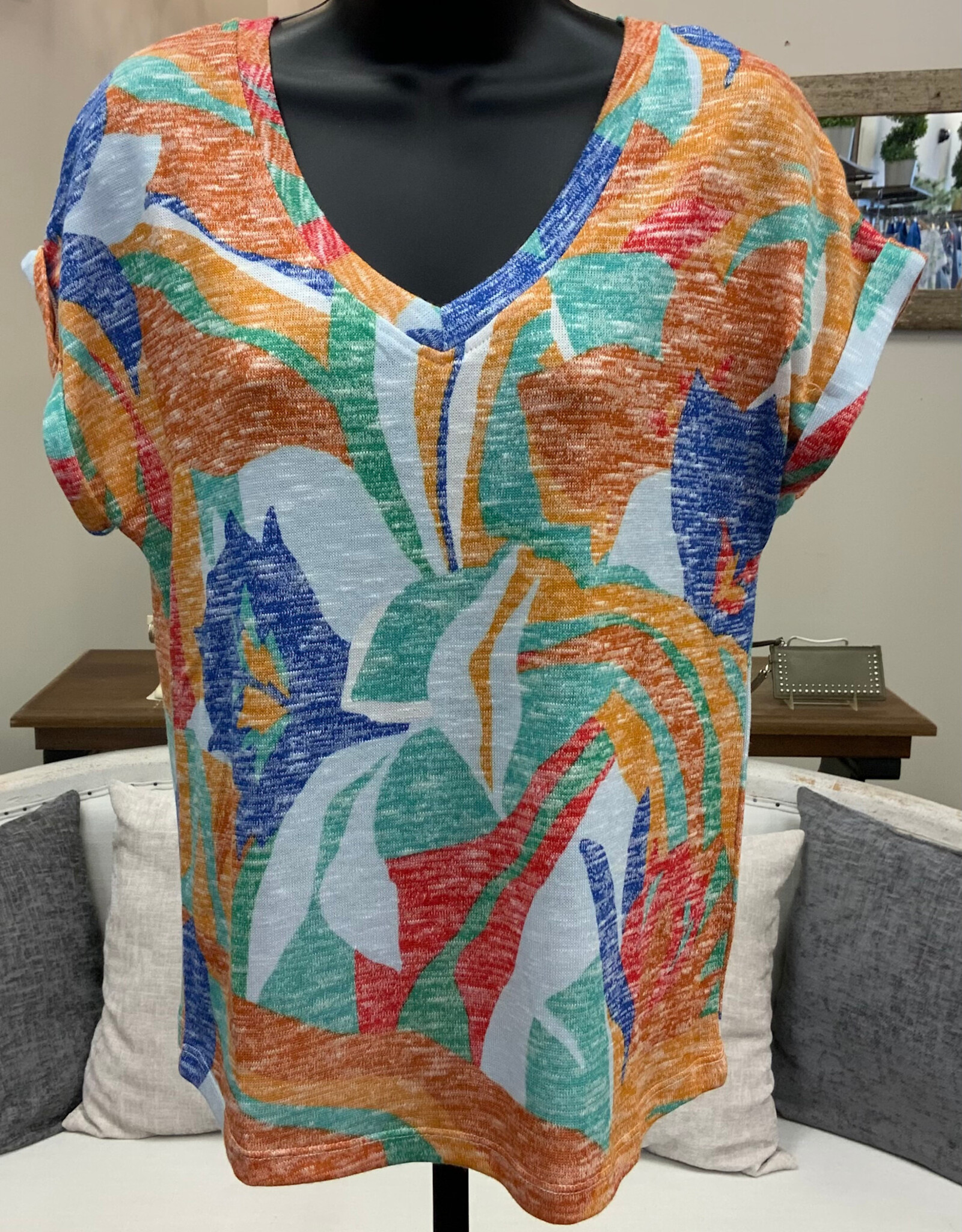 Tribal Tribal Calypso Cap Sleeve Wear 2 Ways Top