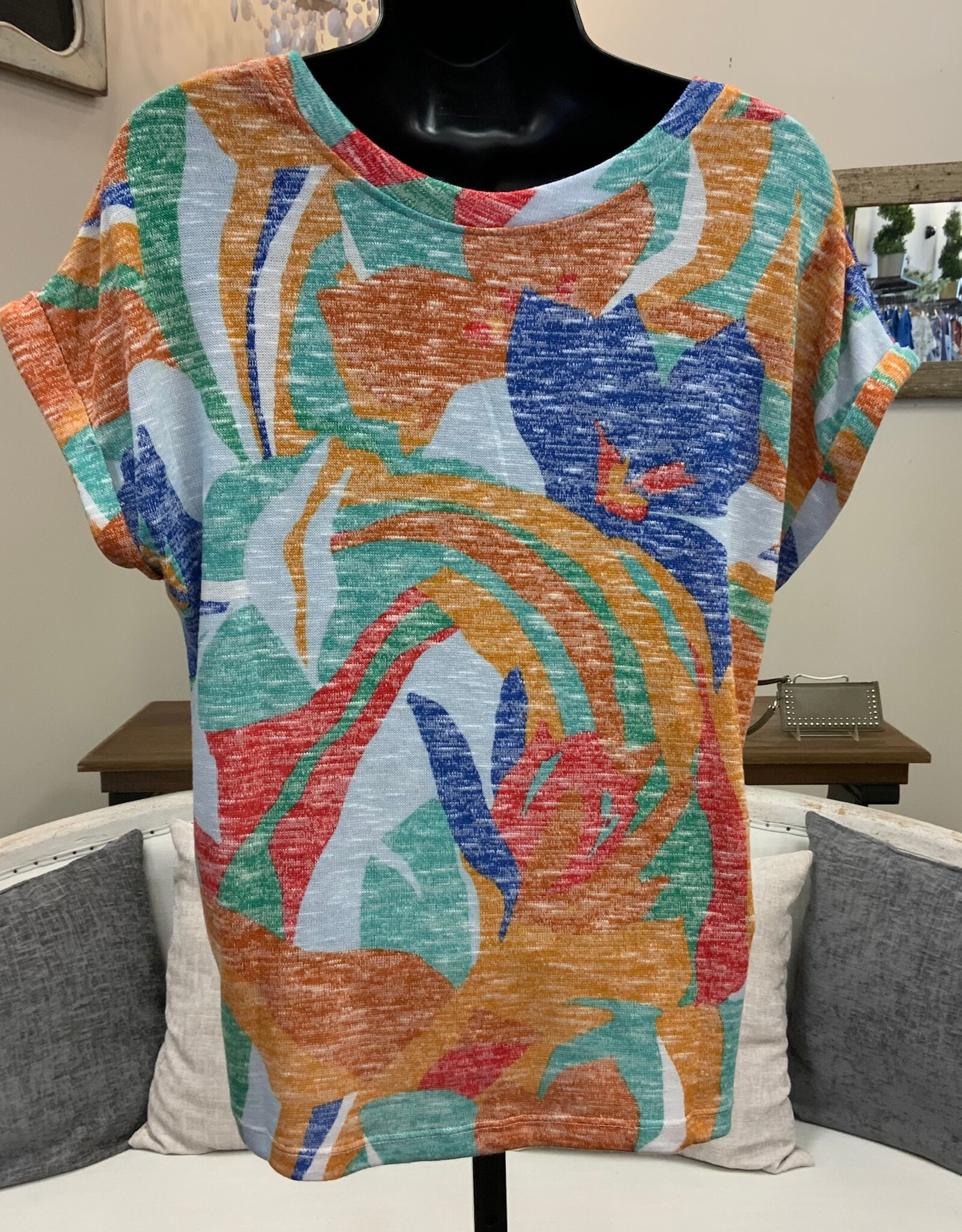 Tribal Tribal Calypso Cap Sleeve Wear 2 Ways Top