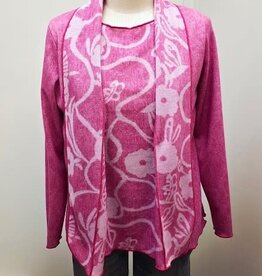 Trisha Tyler Trisha Tyler Pink Reversible Floral Cardigan