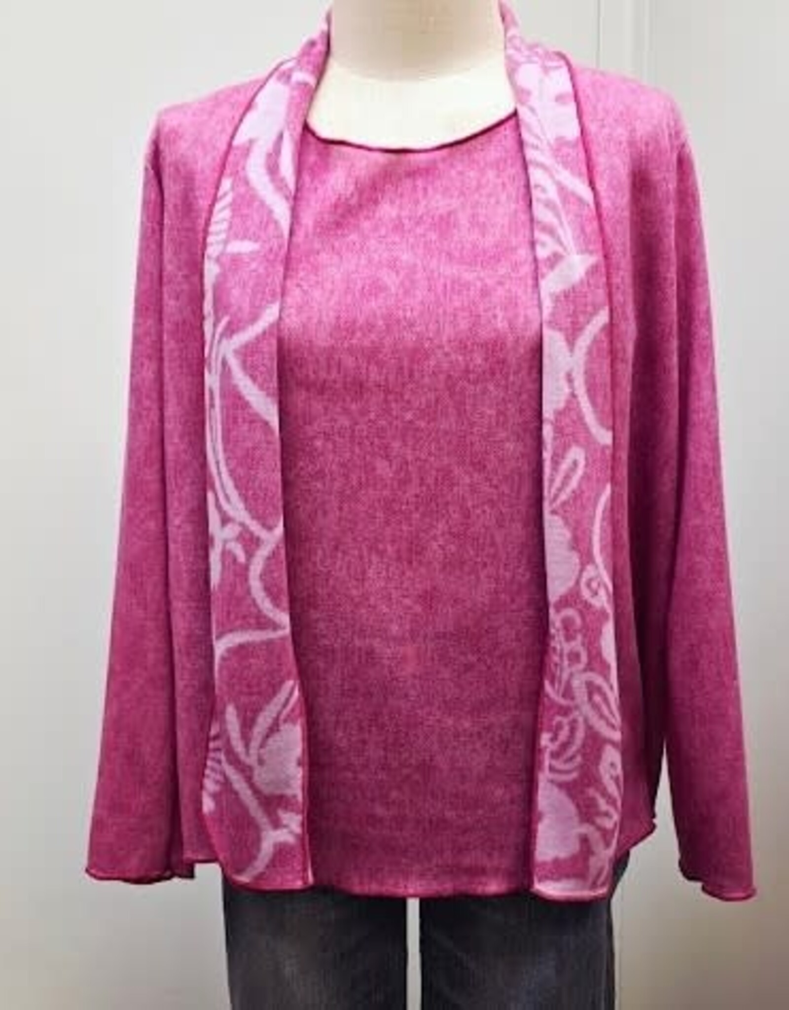 Trisha Tyler Trisha Tyler Pink Reversible Floral Cardigan