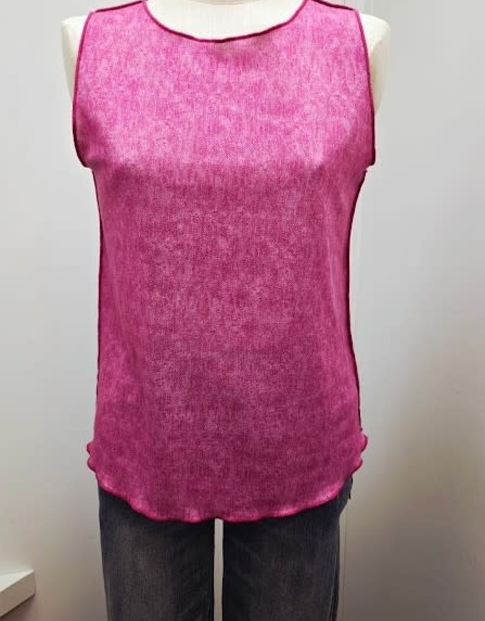 Trisha Tyler Trisha Tyler Pink Reversible Floral Sleeveless S-Line Tank