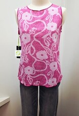 Trisha Tyler Trisha Tyler Pink Reversible Floral Sleeveless S-Line Tank