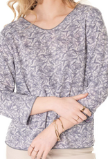 Trisha Tyler Trisha Tyler Pastel Batik Print 3/4 Sleeve Reversible Top