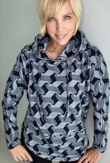 Ethyl Ethyl Navy Print Long Sleeve Hoodie