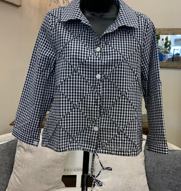 Trisha Tyler Trisha Tyler Black Gingham Check Print Button Up Top