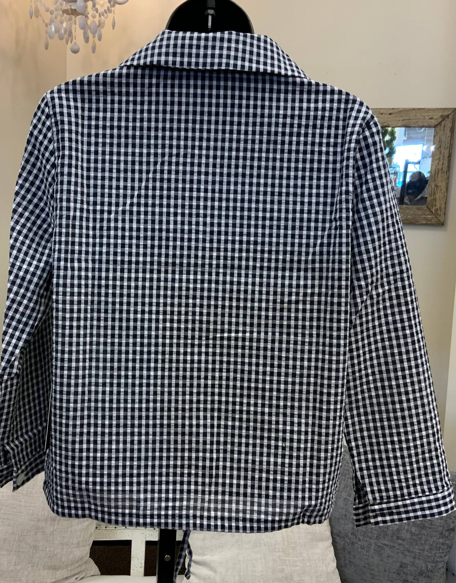 Trisha Tyler Trisha Tyler Black Gingham Check Print Button Up Top