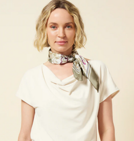 Lysse Lysse  Macadamia Ensley Cowl Neck Short Sleeve Top